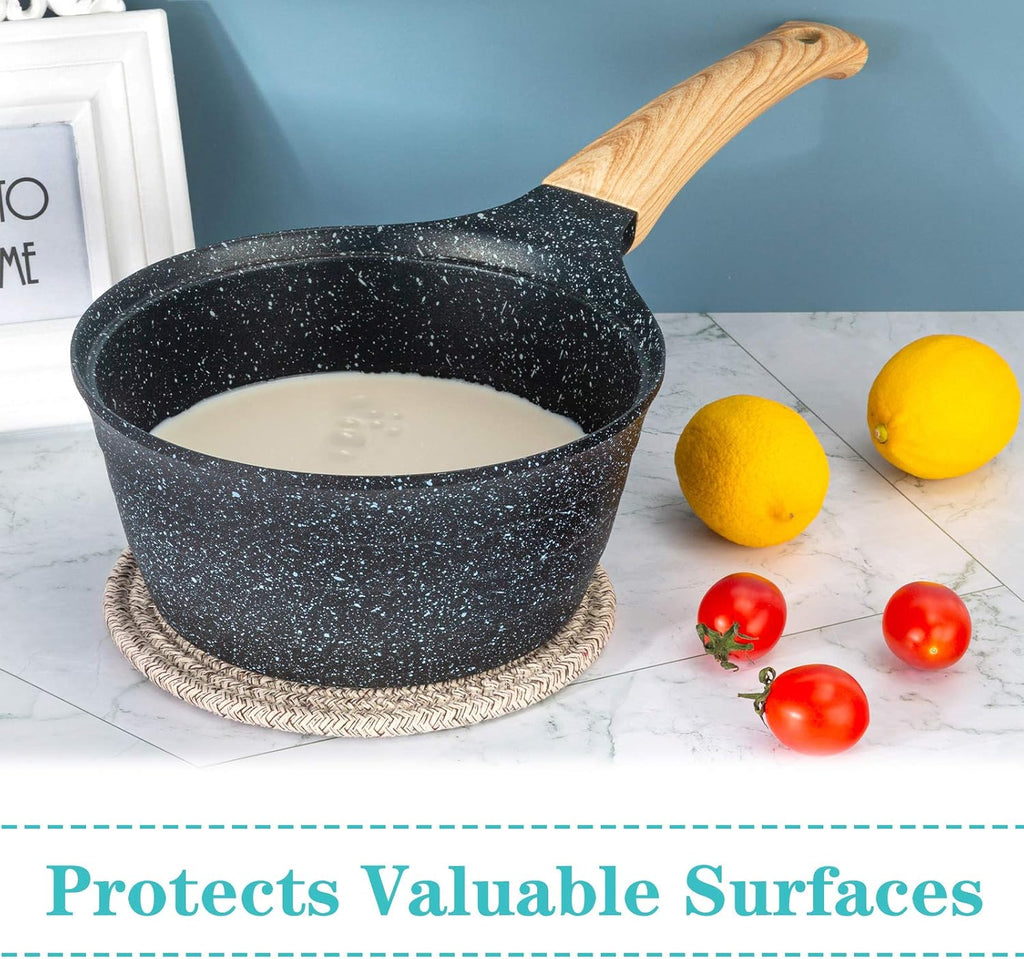 Trivets | Heat Resistant Hot Pads - 8-Inch Pot Holders Set of 5 for Kitchen Counter Protection - Brown