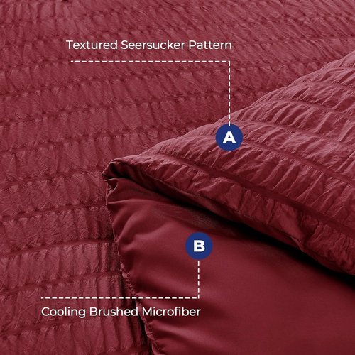 HYMOKEGE Burgundy King Size Comforter Set - 7-Piece All-Season Luxury Bedding Set with Sheets & Pillowcases