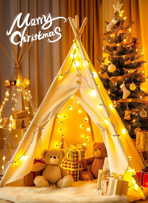Brightown Christmas String Lights - 50 Count Clear Mini Bulbs for Indoor/Outdoor Decor | 10 Feet Green Wire