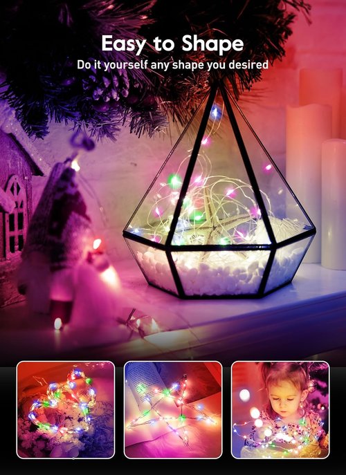 Fairy Lights - 33FT 100LED USB Twinkle Lights with Timer & Remote | 8 Modes for Indoor Christmas Decor