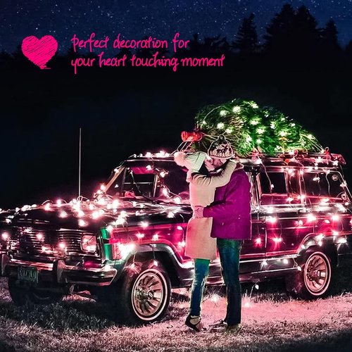**Regine Switzerland Christmas Pink Mini String Lights - 100 Count, 25 Feet Waterproof Fairy Lights for Indoor/Outdoor Decor**