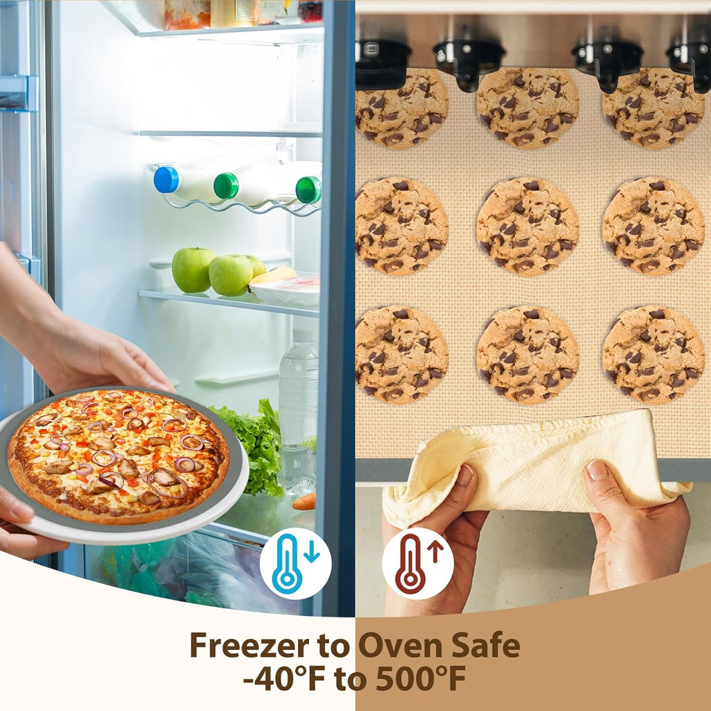 Skiennix Silicone Baking Mat Set - Nonstick Pastry & Pizza Mats | Reusable for Cookies & Macarons