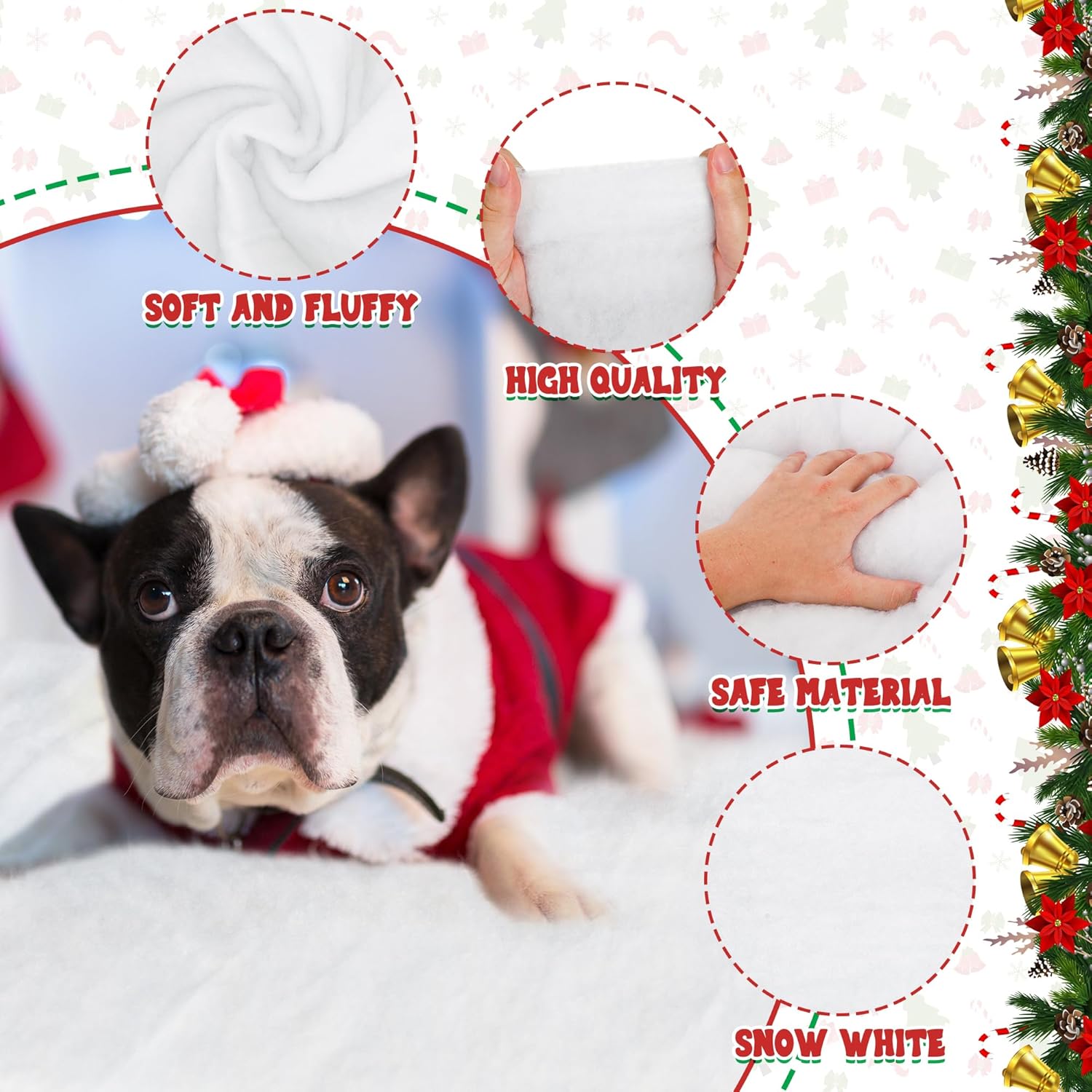 QZYL Christmas Snow Blanket Roll - 3x8FT White Decoration for Holiday Festivities