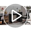 Computer Desk and Ergonomic Mesh Office Chair Set with Drawer and Storage