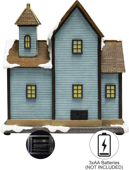 Moments In Time Christmas Village Building - LED Bed and Breakfast Decor | 8.5" H x 8.3" W x 5.5" D