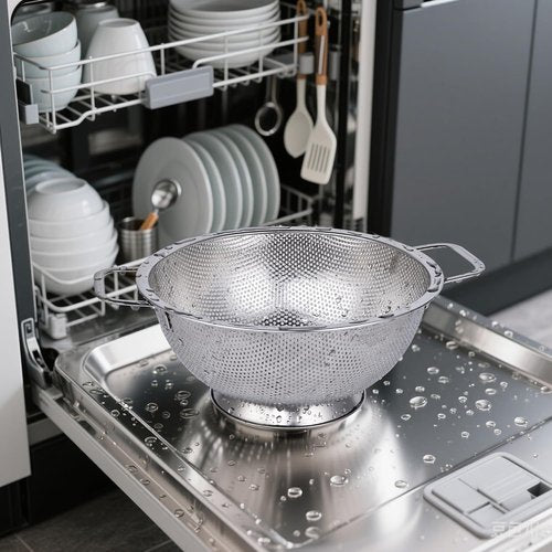 Kaishun Stainless Steel Colander - 3-Quart Kitchen Strainer for Pasta, Fruits & Vegetables | Dishwasher Safe