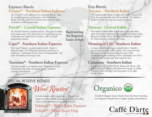 Caffe D’arte Decaf Whole Bean Espresso Coffee – Medium-Dark Roast with Bold, Smooth Flavor and Rich Crema – Roasted in Seattle, Perfect for Espresso Machines – 5 lb