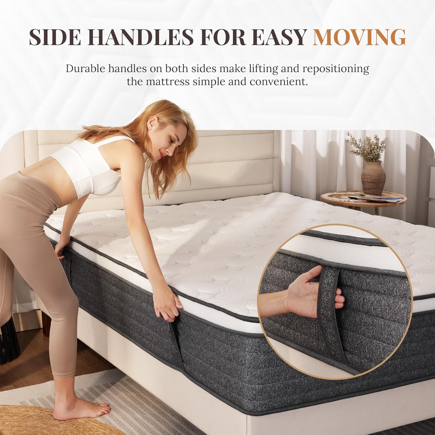 Skiennix Queen Mattress - 12 Inch Hybrid Foam & Pocket Springs | Medium Feel, Pressure Relief, CertiPUR-US