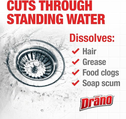 Drano Max Gel Drain Clog Remover - Fast-Acting Cleaner for Hair, Grease & Food Blockages | 80 Oz