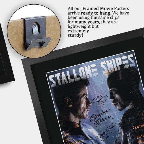 HWC Trading Demolition Man Sylvester Stallone, Sandra Bullock, Wesley Snipes 16 x 12 inch Framed Gifts Printed Poster Signed Autograph Picture for Movie Memorabilia Fans - 16" x 12" Framed