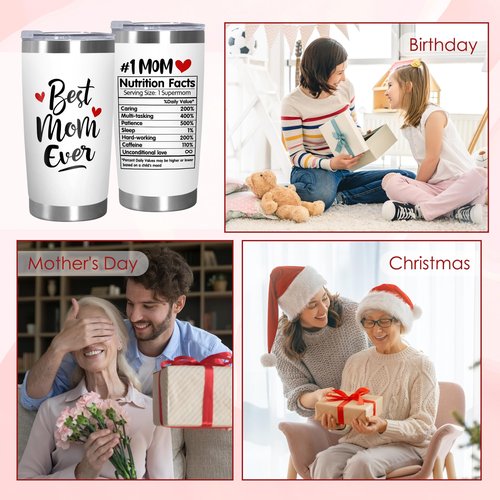 TEEZWONDER Birthday Gifts for Mom - 20 oz Stainless Steel Insulated Coffee Tumbler with Lid - Mothers Day Gifts from Daughter Son, Birthday Gift for Mothers in Law, Mama, Grandma, Tumblers for Women