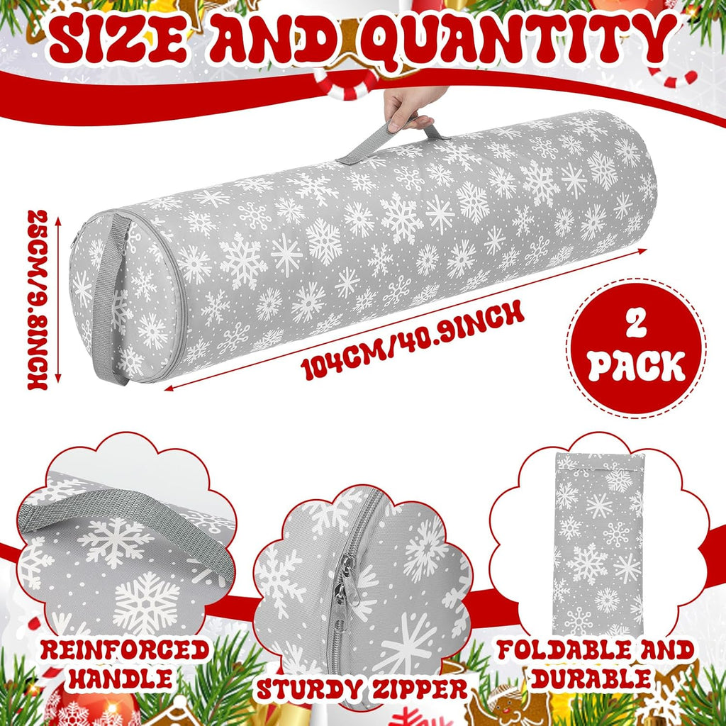 Xuniea Christmas Wrapping Paper Storage Bags - 40 Inch Snowflake Organizer for Crafts & Gifts
