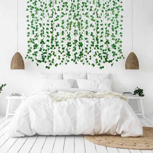 Freyalife Fake Vines - Aesthetic Artificial Ivy Leaves for Room Decor | 12 Pack, 84 Feet, Greenery Garlands
