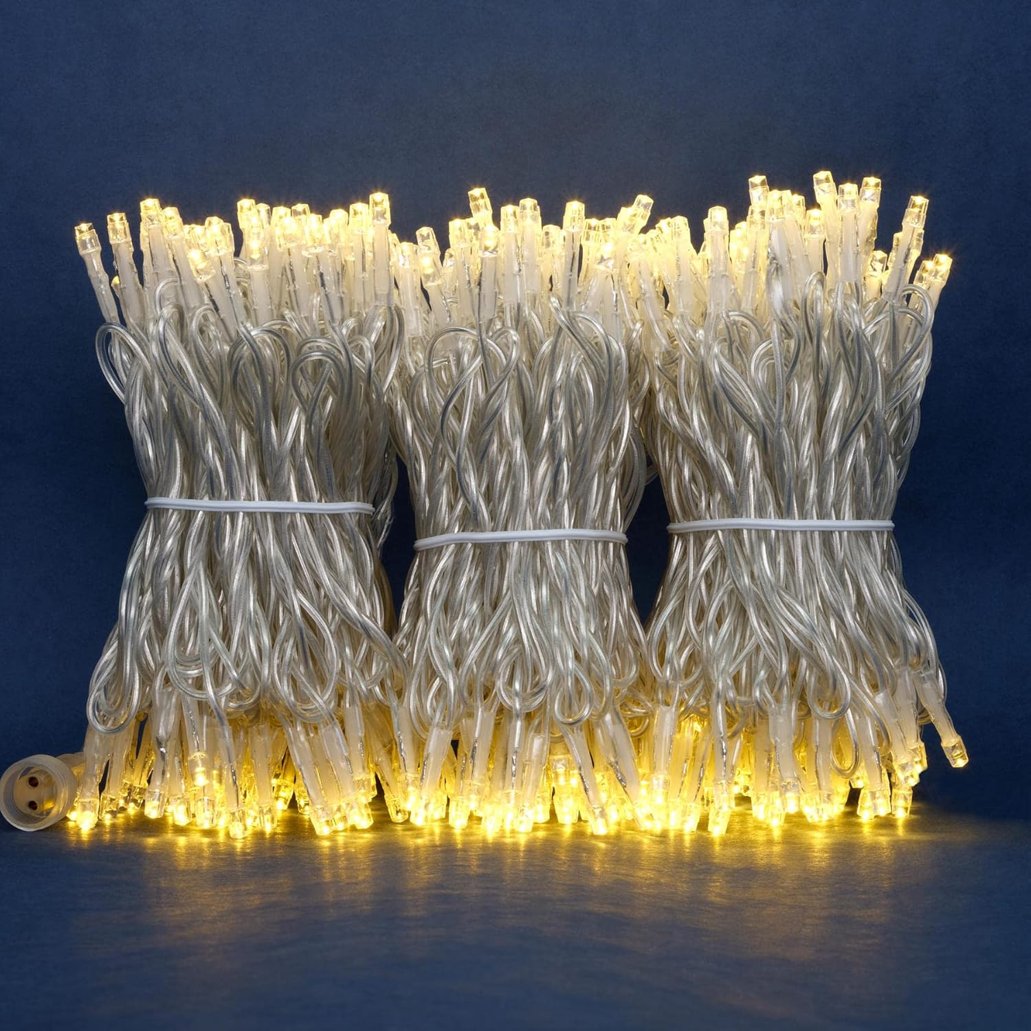 Skiennix 300 Count Warm White LED String Lights - 100 Feet Wide Angle with 8 Modes & Clear Cord