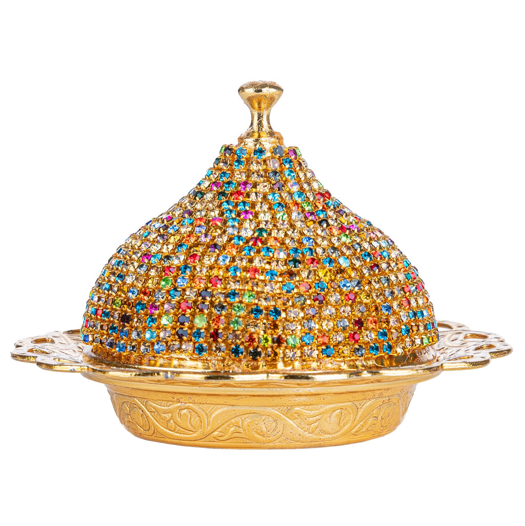 Alisveristime Ottoman Turkish Greek Arabic Espresso Coffee Cups with Saucer and Lid (Crystal Set) (Set of 2) (Mix)