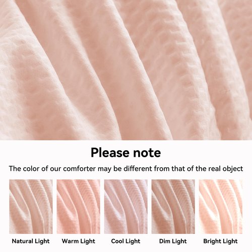 ABOUTABED Twin Comforter Duvet Insert Bubble Pink All Season Down Alternative Comforter, Ultra Soft Quilted Bedding Comforter with 8 Corner Tabs, Machine Washable