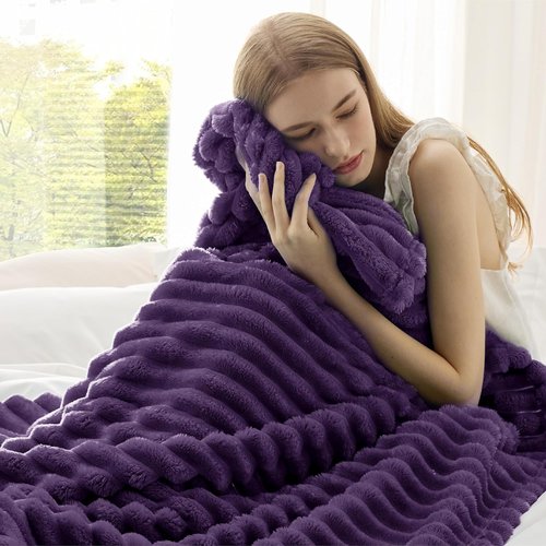 Bedsure GentleSoft Purple Fleece Blanket - Cozy Soft Throw for Couch, Perfect Gift for Women | 60x80 Inches
