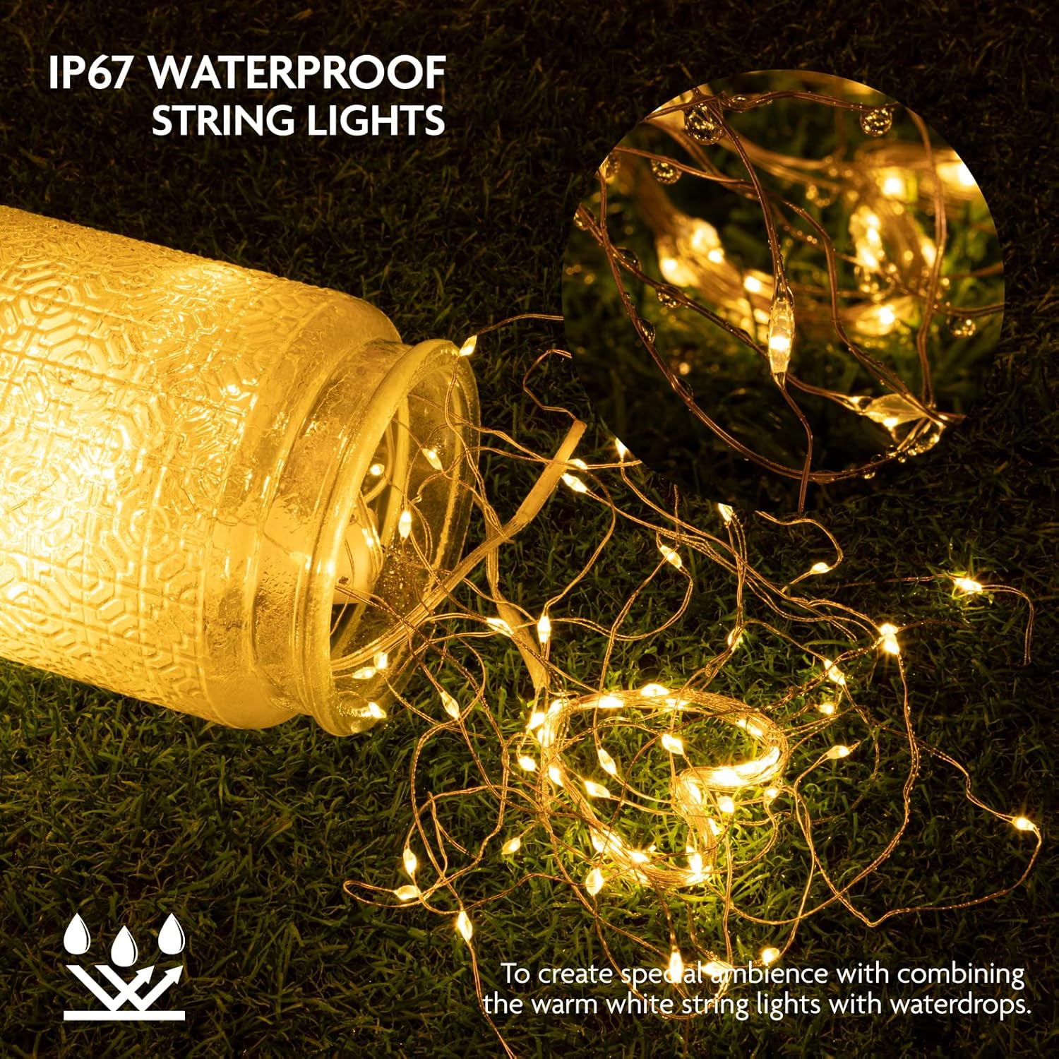 Skiennix 12 Pack Fairy String Lights - 7ft Waterproof Copper Wire with 20 LEDs | Warm White for Weddings & Parties
