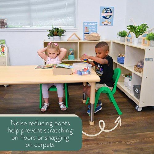 Children's Factory Value Stack Kids Chair, Preschool/Playroom/Daycare Furniture, Flexible Seating Classroom Furniture for Toddlers, Green, 11"