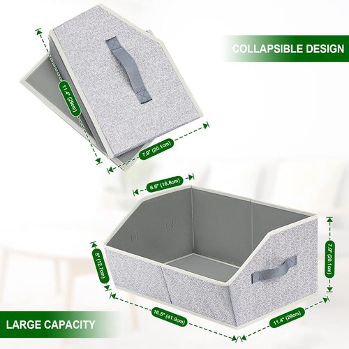 Homsorout Closet Organizers - 6 Large Fabric Storage Bins with Handles for Efficient Shelf Organization
