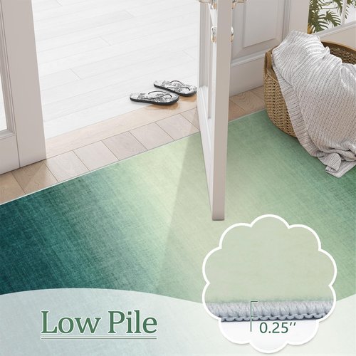 LIVEBOX 8x10 Area Rugs for Living Room, Green Ombre Non-Slip Washable Rugs, Abstract Modern Cute Large Area Rug for Bedroom Indoor, Carpet for Playroom Nusrery Kids Girls Room Office (Green,8'x10')