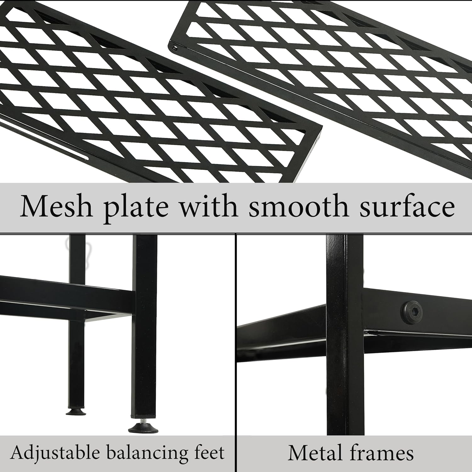 Skiennix Expandable Shoe Rack - 2-Tier Metal Organizer for 12-18 Pairs | Black 45.6 Inches