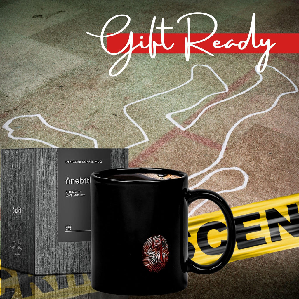 Onebttl True Crime Gifts, Serial Killer Gifts for Women, Crime Lovers, Criminal Minds, Right Left-handed 12oz Heat Sensitive Magic Coffee Mug for True Crime Lovers, Crime Scene Lovers