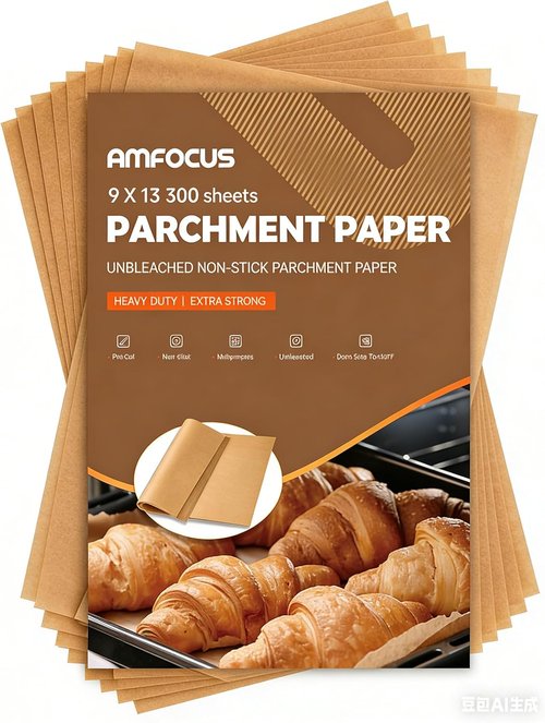 300 Pcs Skiennix Parchment Paper Sheets - Non-Stick Precut Baking Paper, 9x13 In, Ideal for Bread & Cookies