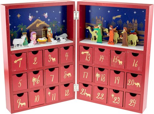 Clever Creations Wooden Christmas Advent Calendar - Festive Holiday Countdown Decoration | Nativity Scene Design