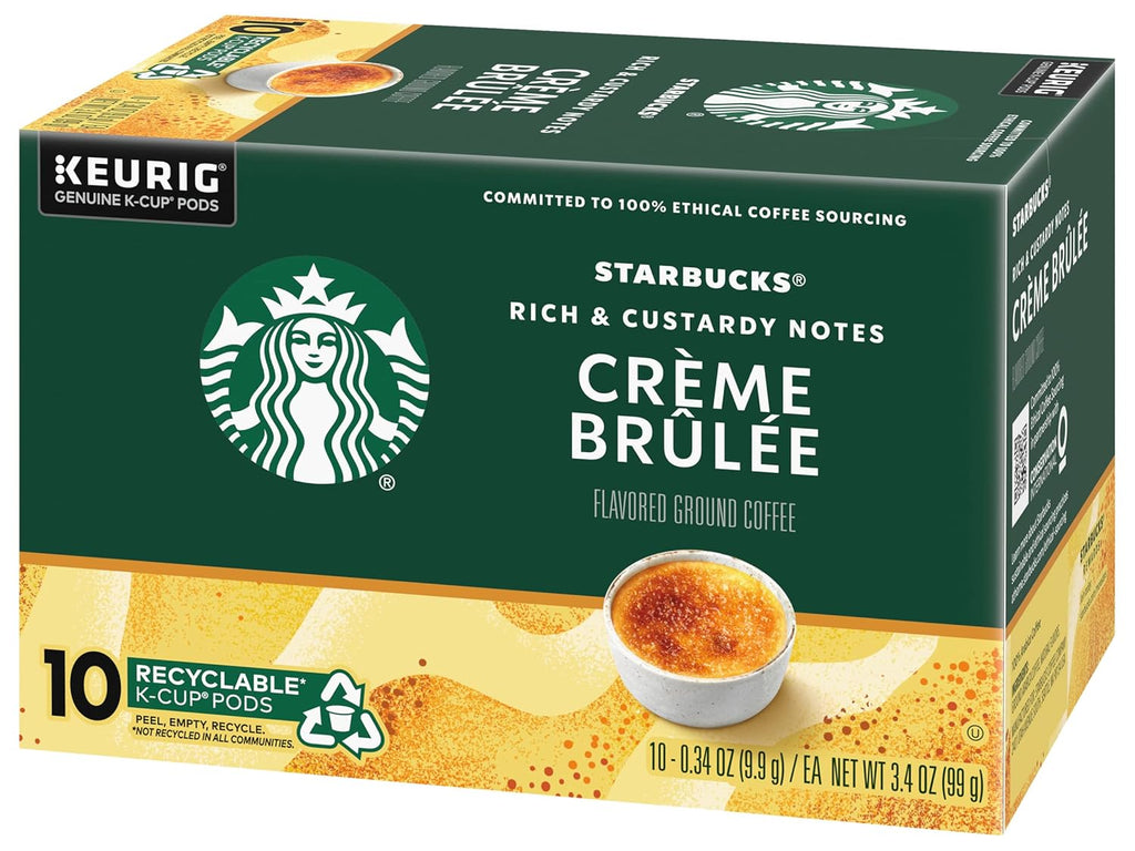 Starbucks Crème Brulée Coffee Pods - Blonde Roast for Keurig Brewers, 10 Count | Pack of 2