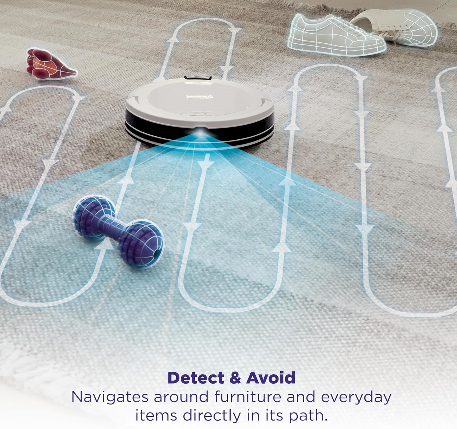 Shark Navigator Robot Vacuum - Powerful Suction & SmartPath Navigation | Self-Empty Base, White, AV2110S