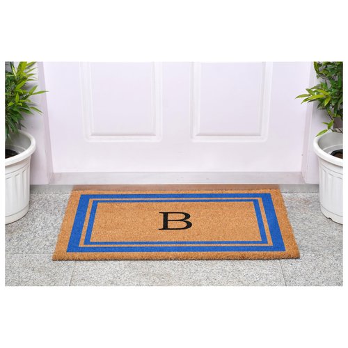 Calloway Mills 152972436B Blue Border 24" x 36" Monogram Doormat (Letter B)