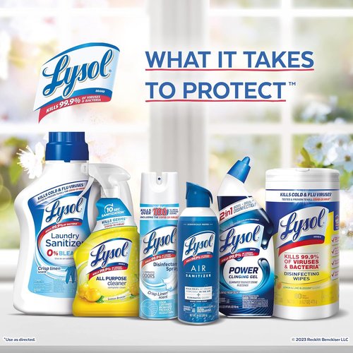 Lysol Toilet Bowl Cleaner Gel - Powerful Stain Removal & Disinfecting | Forest Rain Scent, 24oz