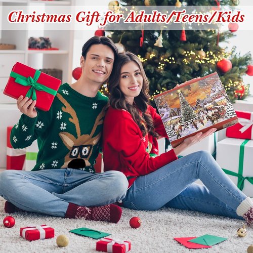 Civaner 1000 Piece Christmas Puzzle - Winter Village Snow Scene | Perfect Holiday Family Activity