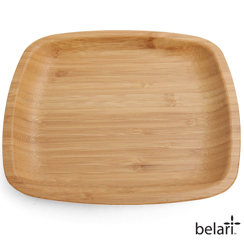 Belari 8" Bamboo Plate Set - Bamboo Reusable Plates - Square Bamboo Plates - Wood Plates Dinnerware - Bamboo Dinner Plates - Bamboo Dinnerware Set - Eco Friendly Plates (8 Pack / 8" Square)