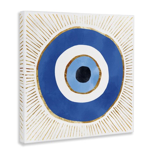 Stupell Industries Evil Eye Symbol Striped Rays, Designed By Ziwei Li, 30 x 30, Canvas Wall Art