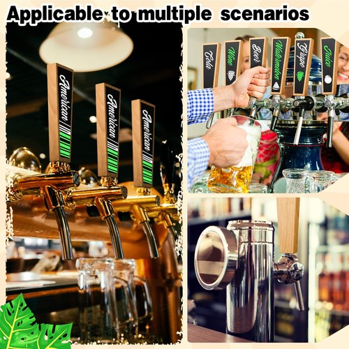 Queekay 2 Pcs Chalkboard Beer Tap Handles Wooden Walnut Keg Tap Handle with Chalk Markers Taps Handles Gift for Beer Bar Lovers Home Brewers Bars Restaurant Wedding (Log)