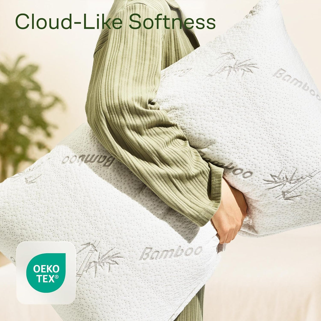 Niagara Sleep Solution Cloud-Like Pillow Protectors - Breathable Cooling Zipper Covers | Queen Size, 2-Pack (White)