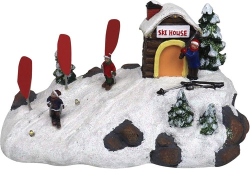 Christmas Village Tabletop Ski - Pre-Lit Winter Snow Scene | Perfect Holiday Home Decoration