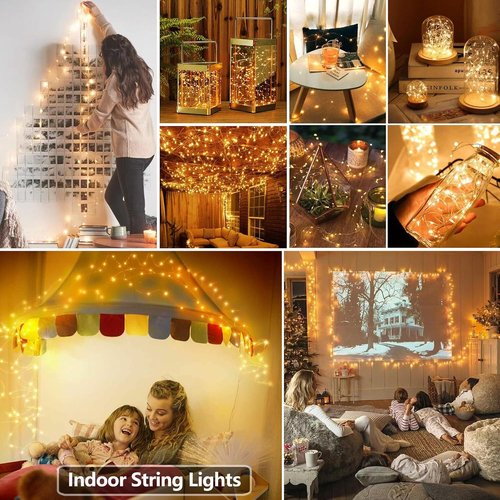 Joomer LED Fairy Lights - Battery Operated 16FT | 50 Cuttable Warm White Starry Lights for Bedroom & Parties