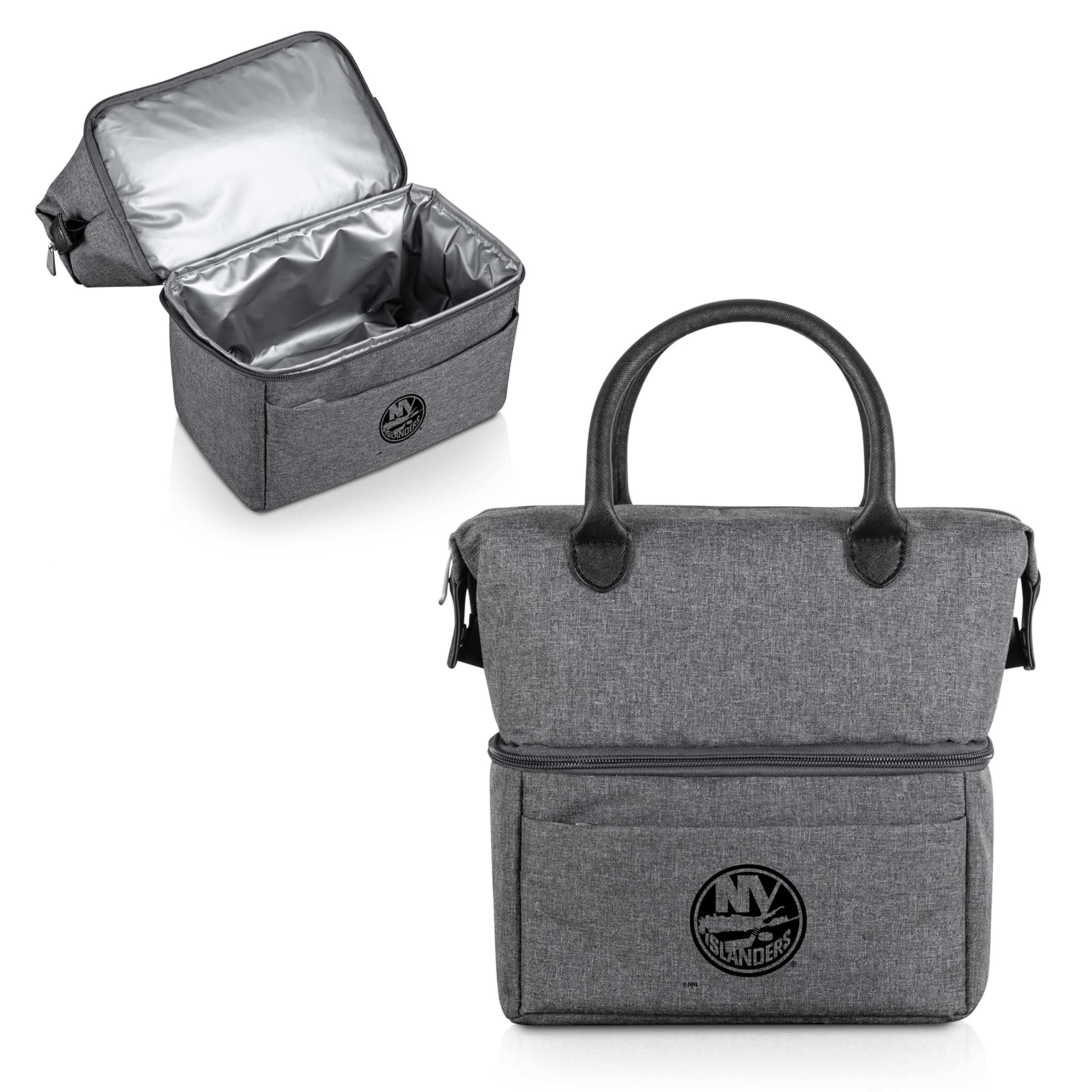 PICNIC TIME NHL New York Islanders Urban Lunch Bag, Cooler Lunch Tote, Insulated Lunch Bag, (Gray with Black Accents)