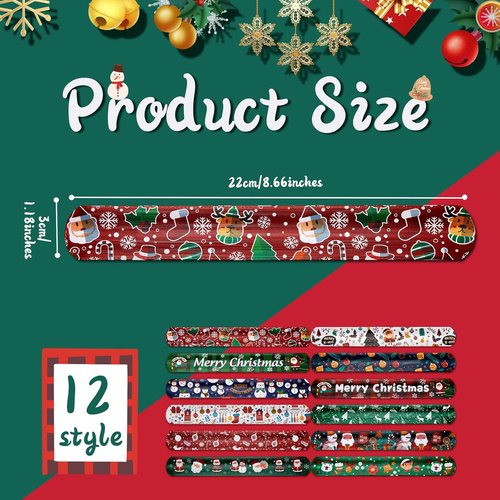 Lewtemi Christmas Wrapping Paper Roll Holder Clips - 24 Pcs | 12 Designs for Easy Holiday Gift Organization