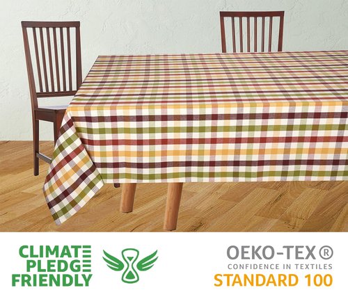 Urban Villa Checkred Tablecloth Buffalo Check Table Cloth Tabletop Cover Kitchen Dining Tablecloth 100% Cotton Great Parties Wedding Holiday Dinner Rectangle 60X84 Inches 6-8 Seats Table Cloth