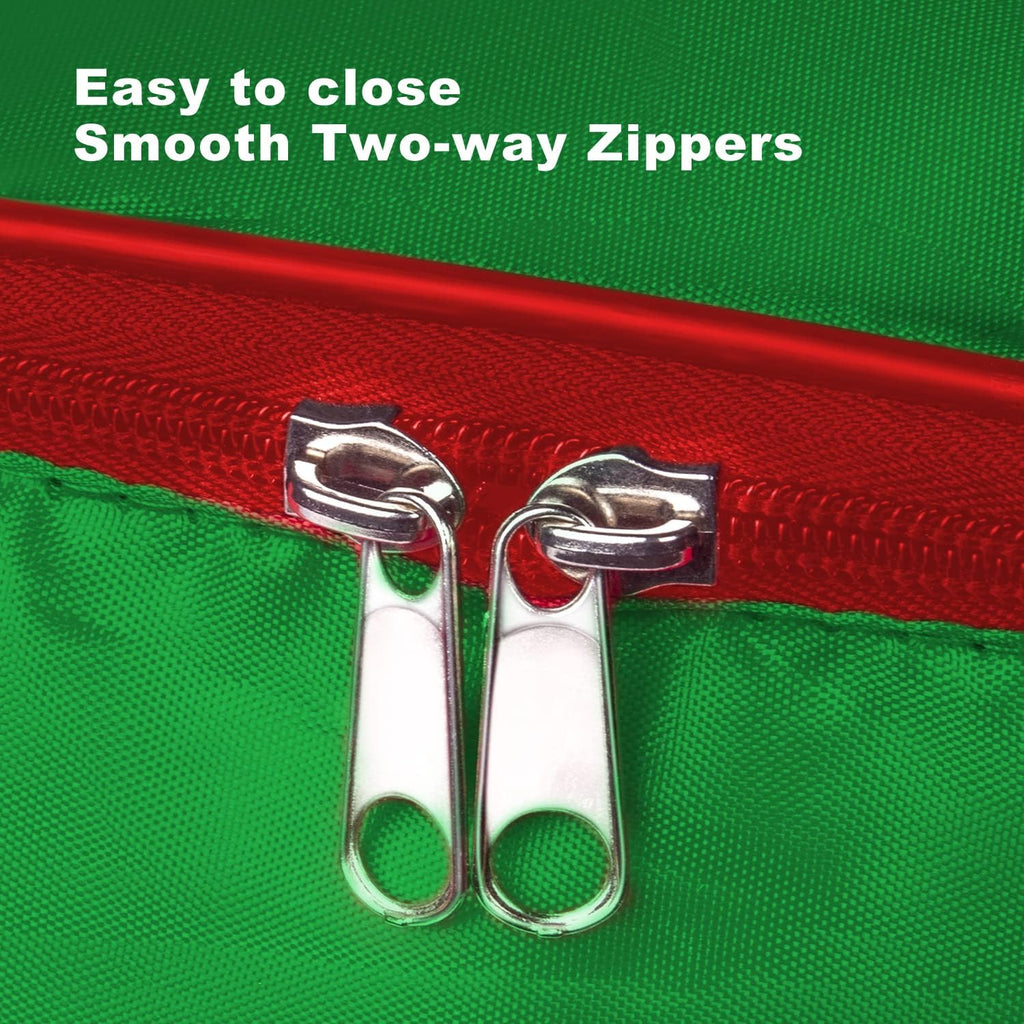 Skiennix Christmas Wreath Storage Bag - Heavy Duty with Reinforced Handles & Double Zipper - Large Green Container for Holiday Decorations
