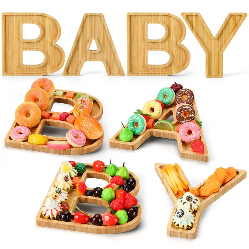 FillTouch 1 Set One Wooden Charcuterie Letters Fillable Tray ONE Shaped Charcuterie Board Letters Dish Decorative Platter for 1st Birthday Party Baby Shower Snack Food Cake Cookies(White)