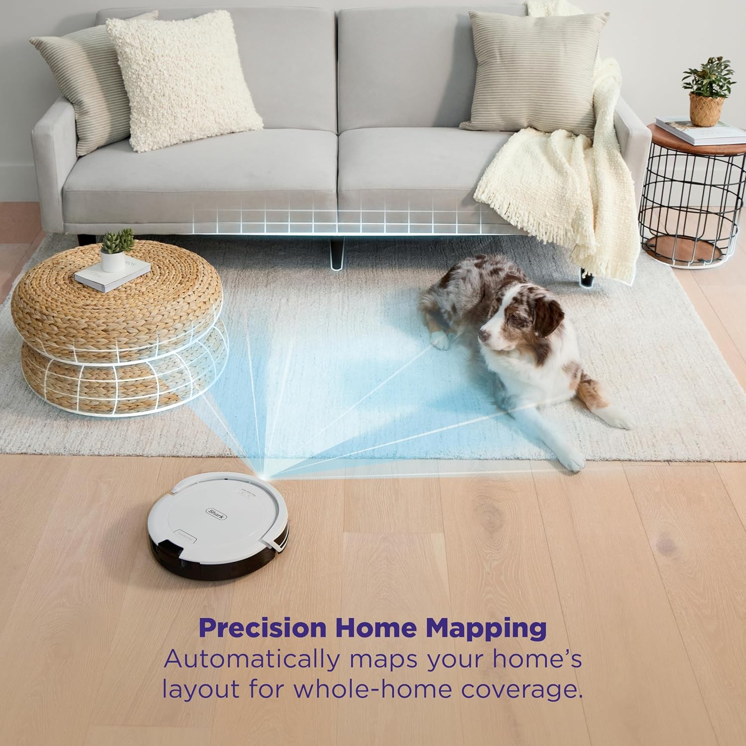 Shark Navigator Robot Vacuum - Powerful Suction & SmartPath Navigation | Self-Empty Base, White, AV2110S