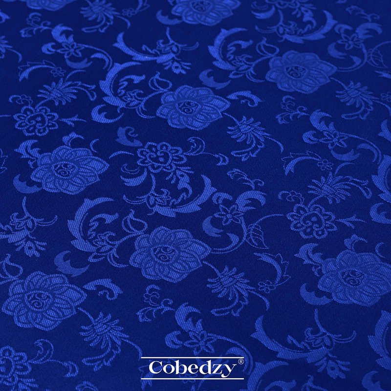 Cobedzy 60 Pack Royal Blue Satin Cloth Napkins, 17x17 Inch Satin Napkins Damask Cloth Napkins Jacquard Dinner Napkins Luxurious Cloth Napkin for Wedding Banquet Party Restaurant Dinner Decoration