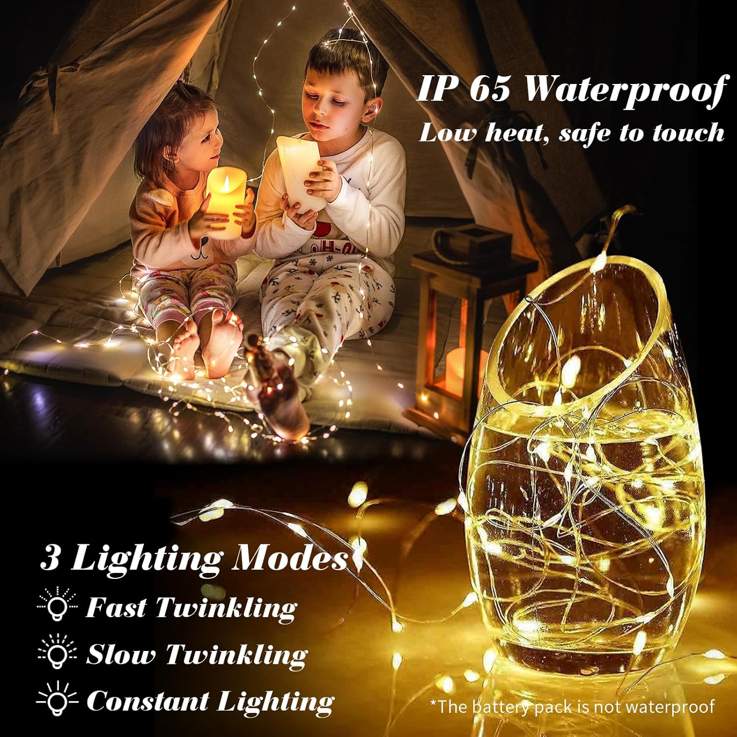 ZGWJ Fairy Lights - 8 Pack Battery Operated 7ft Mini LED String Lights | Warm White for Parties & Decor