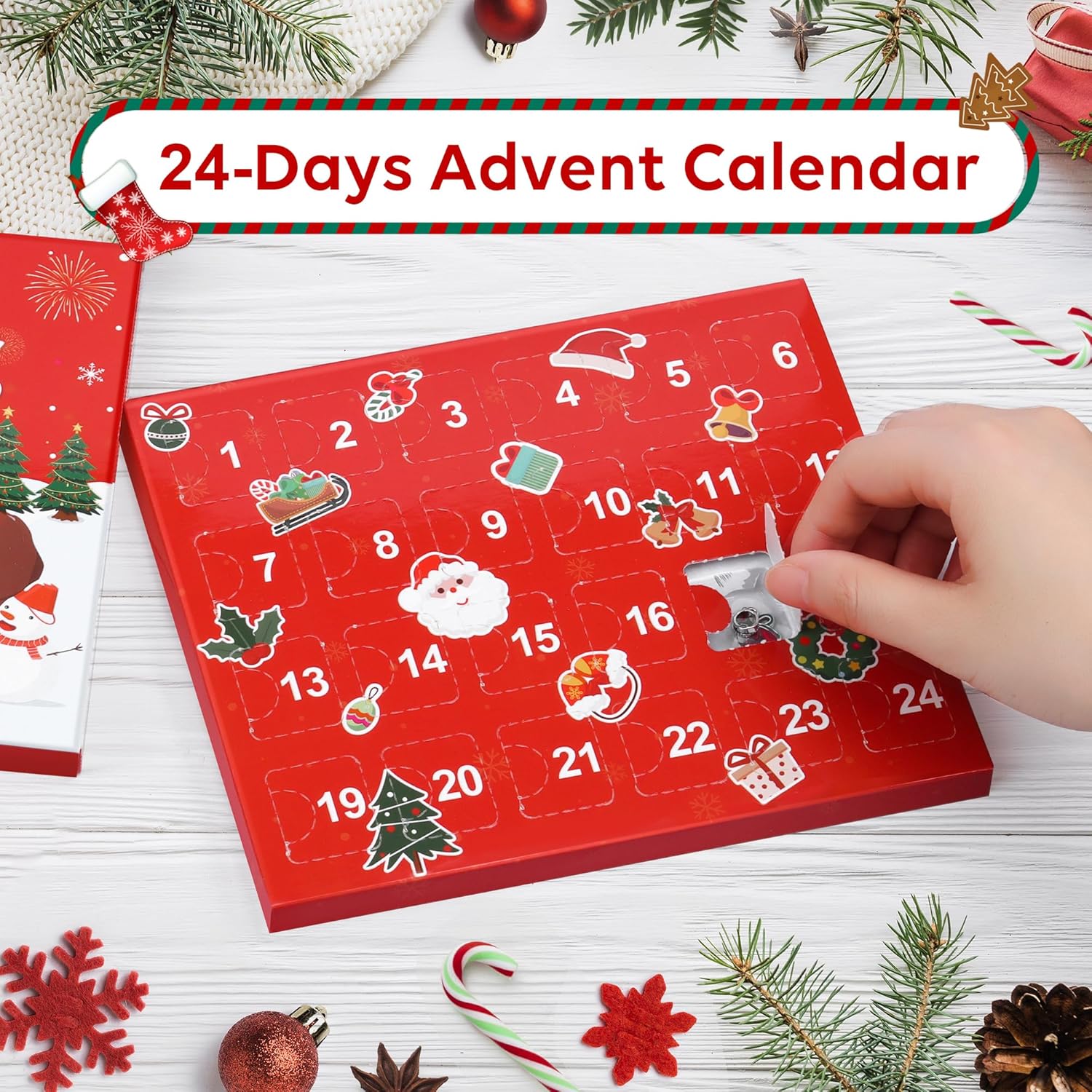 Regine Switzerland Christmas Advent Calendar Bracelets - 24-Day DIY Jewelry Kit with 22 Charms & 2 Adjustable Bracelets for Girls and Teens