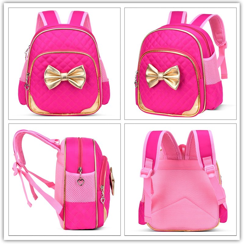 Suerico Cute Durable Waterproof Toddler Preschool Bag Kindergarten Kids Backpack for Girls (rose red)